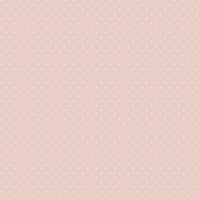Papier peint intissé Babyland 2 Lutece mat et satiné petits pois blanc rose l.1005 x l.53 cm