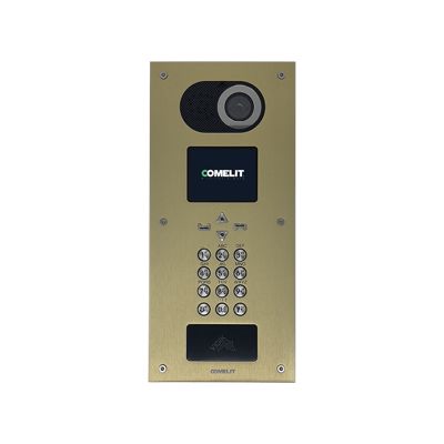 Platine PIC SWITCH PLUS Alu champagne vidéo couleur murale PIC6 + 4680C - COMELIT - PICSWP6C1020