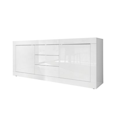 Buffet BASICO 2 Portes 3 Tiroirs Laqué L210xP42xH85 8 cm - vue 2