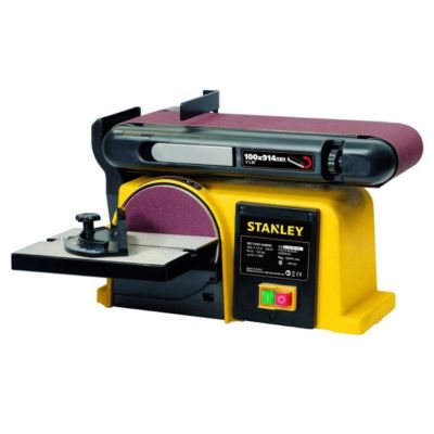 Ponceuse à bande d'établi STANLEY SXBS914E Base en Fonte Disque 150mm Bande 100 x 914 mm - vue 3