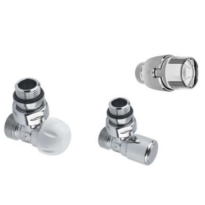 Vanne équerre + coude réglable & tête thermostatique Delonghi ?21x15