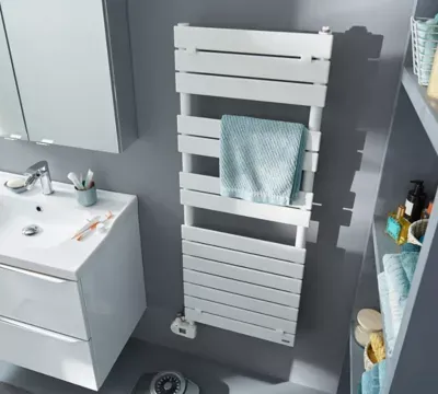 Sèche-serviettes mixte électrique / eau chaude en acier De'Longhi Portobello blanc 700W