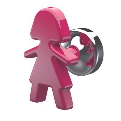 Patère magnétique 1 tête forme de fille Delonghi coloris rouge