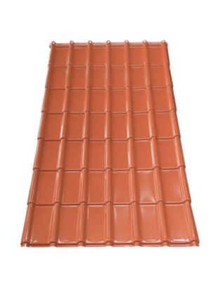 Plaque pvc imitation tuile française Renolit Tecno Imac La Francese terre cuite - 184 x 118 cm