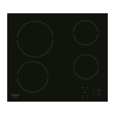 Plaque de cuisson Hotpoint HR631C 60 cm vitrocéramique noire 4 foyers touch