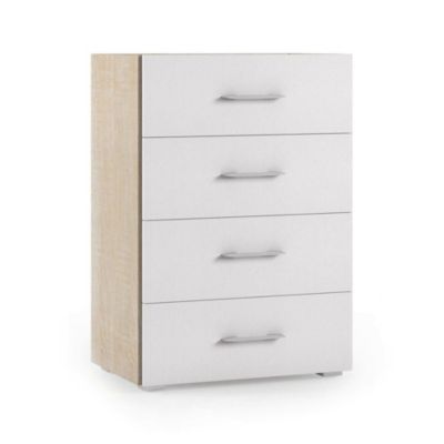 Dmora COMMODE - Commode avec 4 tiroirs, 60x41h87 cm, Chêne et Blanc Marron pour garçon - vue 2