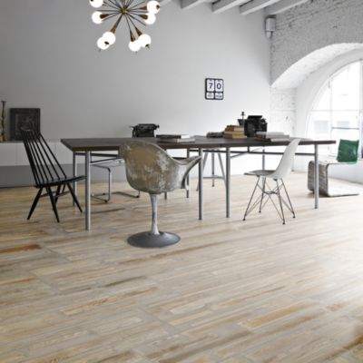 Carrelage sol et mur Harmonie bois béton 30 x 120 cm