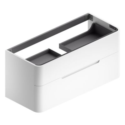 Meuble sous vasque suspendu l.119 x H.55 x P.50,5 cm, blanc mat, Alba