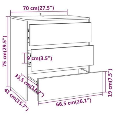 809749 vidaXL Buffet Chêne sonoma 70x41x75 cm Bois d'ingénierie