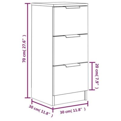 811151 vidaXL Buffet Blanc 30x30x70 cm Bois d'ingénierie