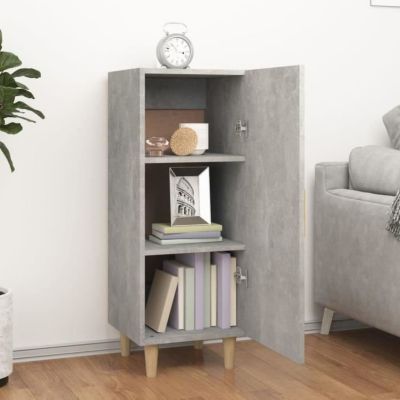 812325 vidaXL Buffet Gris béton 34,5x34x90 cm Bois d'ingénierie