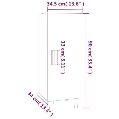 812325 vidaXL Buffet Gris béton 34,5x34x90 cm Bois d'ingénierie