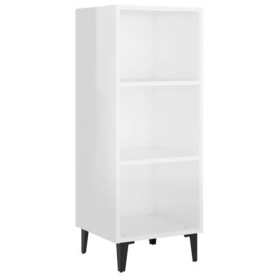812390 vidaXL Buffet Blanc brillant 34,5x32,5x90 cm Bois d'ingénierie