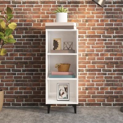 812390 vidaXL Buffet Blanc brillant 34,5x32,5x90 cm Bois d'ingénierie