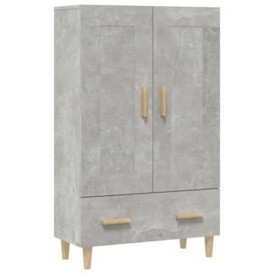 812568 vidaXL Buffet haut Gris béton 70x31x115 cm Bois d'ingénierie