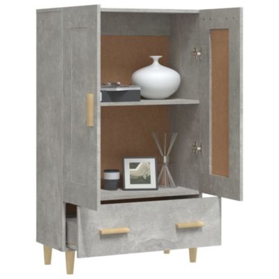 812568 vidaXL Buffet haut Gris béton 70x31x115 cm Bois d'ingénierie