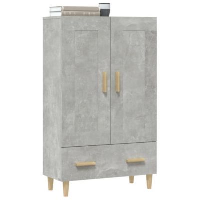 812568 vidaXL Buffet haut Gris béton 70x31x115 cm Bois d'ingénierie
