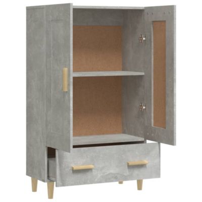 812568 vidaXL Buffet haut Gris béton 70x31x115 cm Bois d'ingénierie