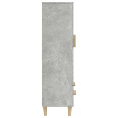 812568 vidaXL Buffet haut Gris béton 70x31x115 cm Bois d'ingénierie
