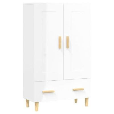 812570 vidaXL Buffet Blanc brillant 70x31x115 cm Bois d'ingénierie