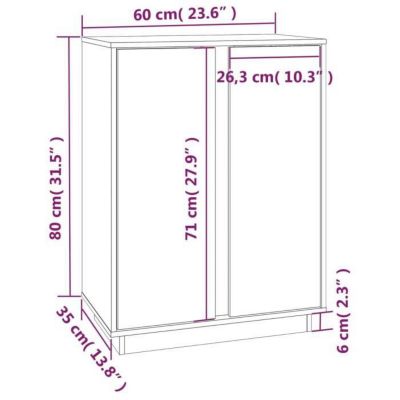 814489 vidaXL Buffet 60x35x80 cm Bois massif de pin