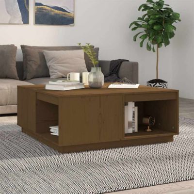 814522 vidaXL Table basse Marron miel 100x101x40,5 cm Bois massif de pin