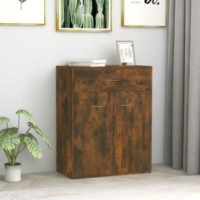 815375 vidaXL Buffet Chêne fumé 60x30x75 cm Bois d'ingénierie