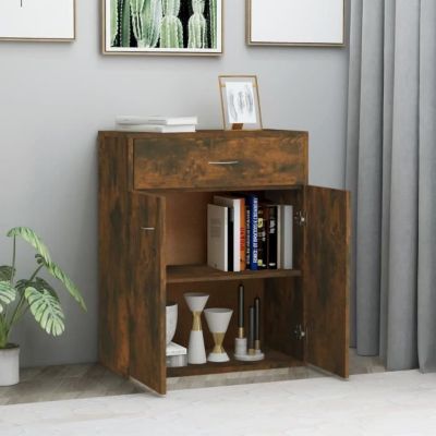 815375 vidaXL Buffet Chêne fumé 60x30x75 cm Bois d'ingénierie