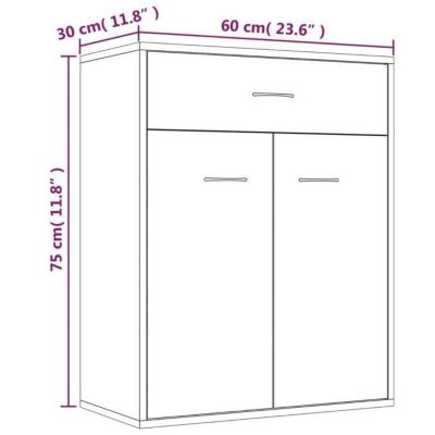815375 vidaXL Buffet Chêne fumé 60x30x75 cm Bois d'ingénierie