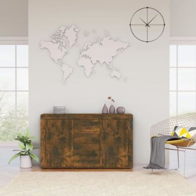 815492 vidaXL Buffet Chêne fumé 120x36x69 cm Bois d'ingénierie