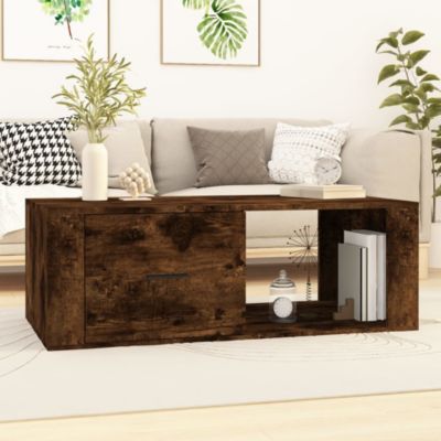 816541 vidaXL Table basse Chêne fumé 100x50,5x35 cm Bois d'ingénierie