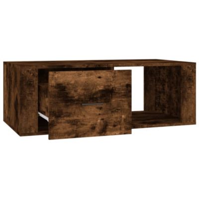 816541 vidaXL Table basse Chêne fumé 100x50,5x35 cm Bois d'ingénierie