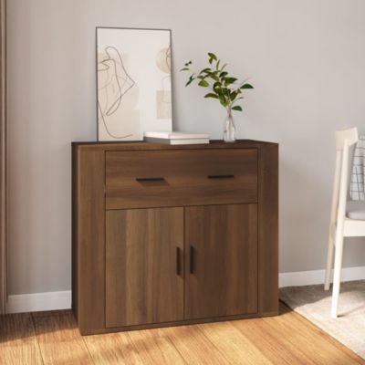 816575 vidaXL Buffet Chêne marron 80x33x70 cm Bois d'ingénierie