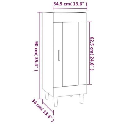 817433 vidaXL Buffet Sonoma gris 34,5x34x90 cm Bois d'ingénierie
