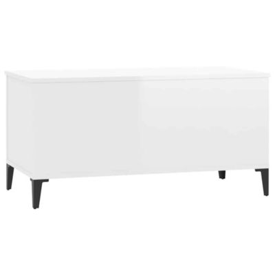 819590 vidaXL Table basse Blanc brillant 90x44,5x45 cm Bois d'ingénierie
