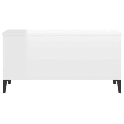 819590 vidaXL Table basse Blanc brillant 90x44,5x45 cm Bois d'ingénierie