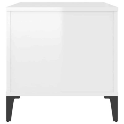 819590 vidaXL Table basse Blanc brillant 90x44,5x45 cm Bois d'ingénierie