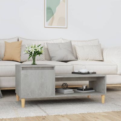 821128 vidaXL Table basse Gris béton 100x50x45 cm Bois d'ingénierie