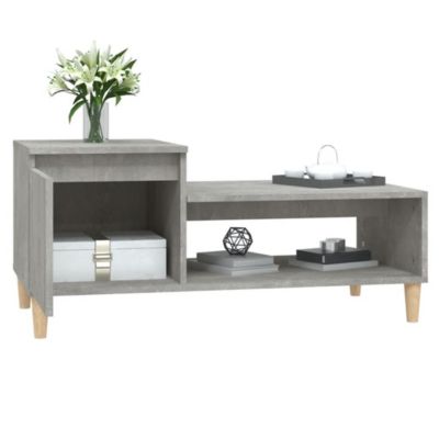 821128 vidaXL Table basse Gris béton 100x50x45 cm Bois d'ingénierie