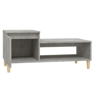 821128 vidaXL Table basse Gris béton 100x50x45 cm Bois d'ingénierie