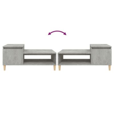 821128 vidaXL Table basse Gris béton 100x50x45 cm Bois d'ingénierie
