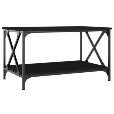 823317 vidaXL Table basse Noir 80x50x45 cm Bois d'ingénierie et fer