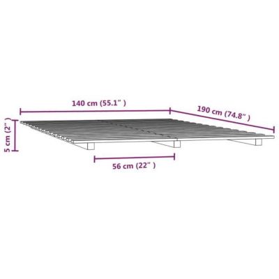 824603 vidaXL Cadre de lit 140x190 cm Bois de pin massif