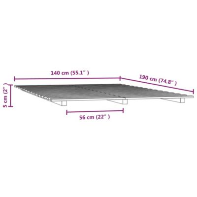 824603 vidaXL Cadre de lit 140x190 cm Bois de pin massif