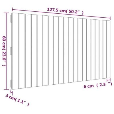 824840 vidaXL Tête de lit murale Gris 127,5x3x60 cm Bois massif de pin