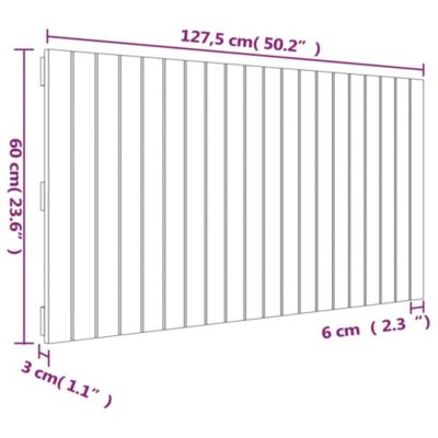 824840 vidaXL Tête de lit murale Gris 127,5x3x60 cm Bois massif de pin