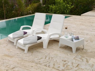 Bain de soleil polypropylène Océan blanc (lot de 2)