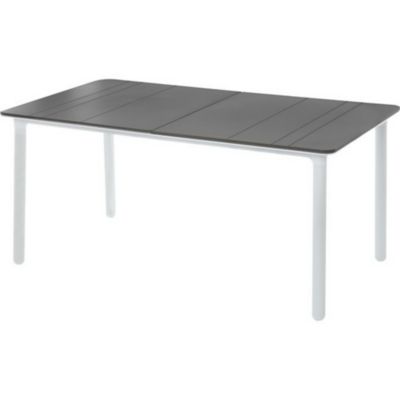 Table de jardin Noa gris et blanc 160 x 90 cm