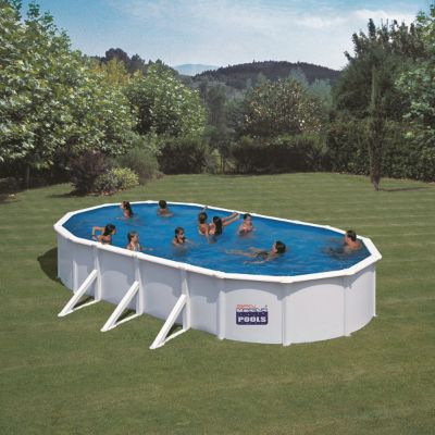 Gre Pools Piscine ovale acier 7 44m x 3 x H: 1 22m Filtration à sable Renforts apparents