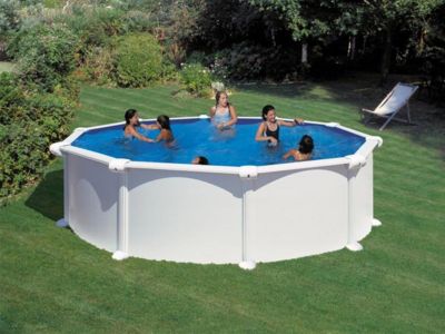GRE Kit Piscine hors sol acier ronde Ø480 x H132 Livrée avec filtre à sable + échelle - vue 5